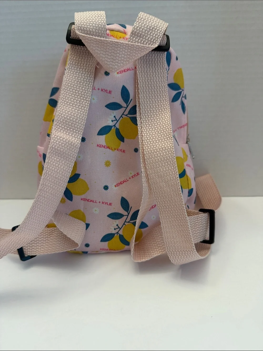 Kendall & Kylie Mini Pink Backpack with Yellow Lemon Print